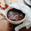 Figgy's Christmas Pudding in a Mason cash pudding bowl with a muslin cloth just steamed