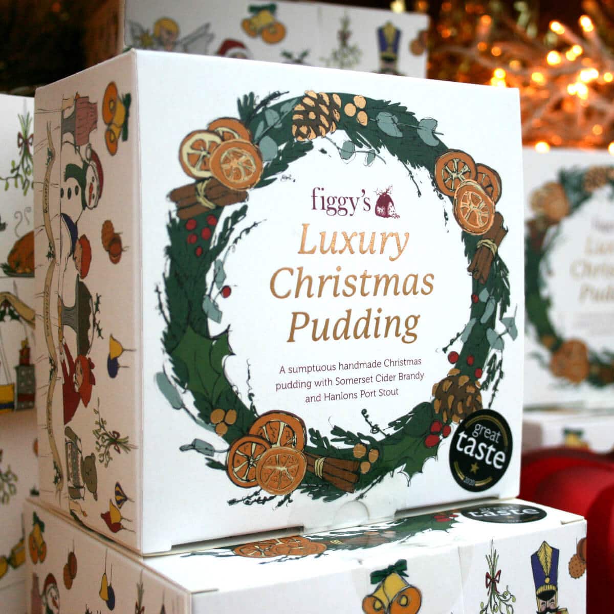 Figgy's Luxury Christmas Pudding retail packaging